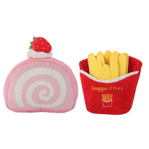 D kral doldurulmuş oyuncaklar Pizza köpek peluş gıda oyuncak köpek gıcırtılı oyuncak - Product Image 5