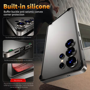 Funda de parachoques para <span class=keywords><strong>Samsung</strong></span> S25 Ultra 24 Plus, funda de marco de teléfono de silicona de Metal de aluminio de lujo para <span class=keywords><strong>Samsung</strong></span> S25 Plus S24 Ultra - Product Image 4