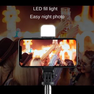 TOKQI Bâton à <span class=keywords><strong>selfie</strong></span> pliable pour téléphone portable Trépied sans fil pour diffusion en direct Lumière LED multifonctionnelle intégrée Supplément Photo - Product Image 4
