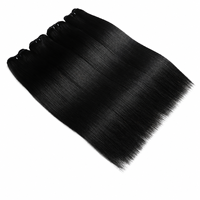 Extensions de cheveux humains tissées à la machine, lisses, double épaisseur, pour perruques, pointes pleines, vente en gros d'usine