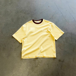Camiseta de Alta Calidad de 210 g/m² y 230 g/m² con Cuello Acanalado, Manga Corta, Personalizada, 100 % Algodón, a Rayas, Unisex, Informal - Product Image 1