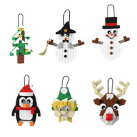 Adornos Colgantes de Bloques de Construcción de la Serie Navideña, Colección Festiva de Adornos de Ladrillos Navideños, Bloques de Ensamblaje para Calcetines de Navidad