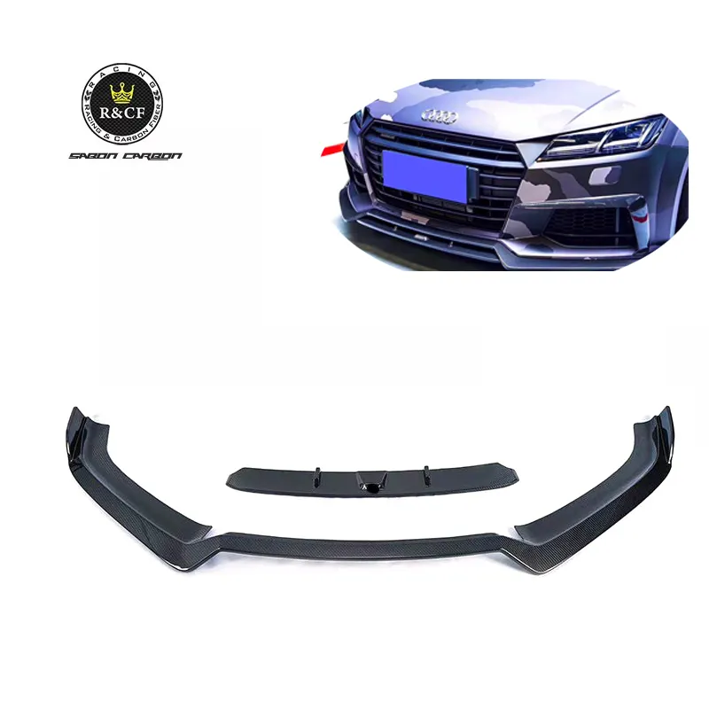 For 16-18 Audi TT Sline carbon fiber front bumper spoiler lip