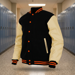 <b>Men's</b> Plus Size Leather Sleeve Varsity <b>Jacket</b> Winter Breathable Knitted <b>Jacket</b> - Product Image 3