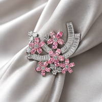 2026 Rekomendasi Bros Pin Zirkon Kuningan Berlapis Motif Bunga Gaya Elegan untuk Wanita dan Anak-anak, Pesta Pertunangan, Pernikahan