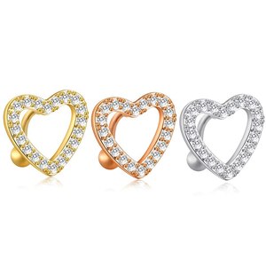 Nueva moda corazón invertido 316L Acero inoxidable ombligo anillo circón incrustaciones Sexy Body Pier con ajuste de Garra Para bodas Piercing - Product Image 2