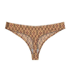 Europa Estados Unidos Señoras Sexy Seda de hielo Tanga sin costuras Cintura baja Fino Antibacteriano Floral Impreso Entrepierna Factory <span class=keywords><strong>Outlet</strong></span> Stock - Product Image 5