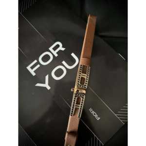 Ceinture en cuir véritable Fiori, cuir de vache, couleur unie, boucle à double ardillon, ceinture réglable pour femme, design durable - Product Image 1