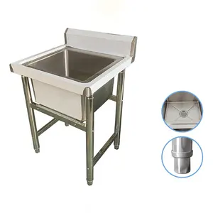 New Design Kichen Equipment Kitchen Wash Sink Stainless Steel Deep Single Basin Portable Vegetable Bowl Decoration House