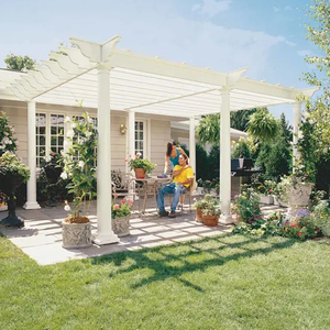 Weatherproof Aluminum Pergola with LED <b>Lights</b>, 120 km/h Wind Resistant for Poolside & Outdoor Use - Product Image 3