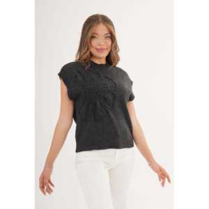 Suéter de Punto con Estampado de Margaritas en Color Antracita para Mujer, Producto al por Mayor - Product Image 5