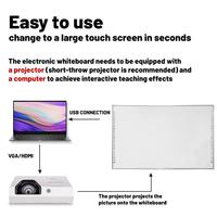 Tableau blanc interactif de 96 pouces pour salle de classe Tableau blanc de type à projection tactile infrarouge