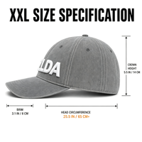 XXL Gewassen Katoenen Baseballpet voor Grote Hoofden Unisex Verstelbare Pet met Gouden Koperen Gesp & Contrastkleurig Design