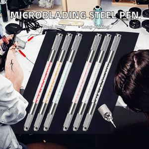 Stylo à microblading en acier inoxydable, stylo à tatouage manuel pour sourcils, pour fournitures PMU - Product Image 2