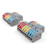 Connecteur à levier pour câblage rapide, bornier compact à ressort, connecteur de câble 3 entrées 9 sorties, connecteur de raccordement de fils