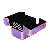 Boîte professionnelle de voyage pour les professionnels, diamant violet, tendance, cadeau de noël idéal pour les artistes et les cosmétiques, étui de maquillage rigide, livraison gratuite