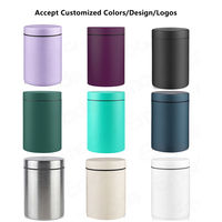 Boîte de rangement en métal hermétique personnalisée pour poudre nutritionnelle, avec cuillère, sans BPA, pour café, thé, matcha