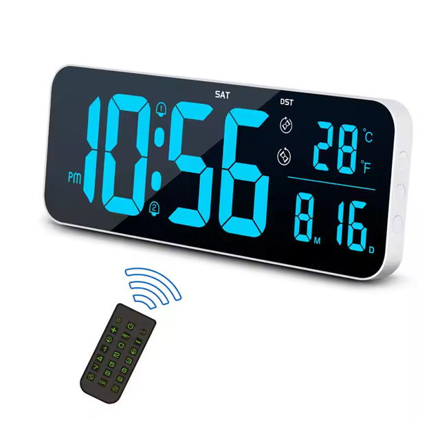 15.5 Inch LED Large Wall Clock with Count up and Countdown Timer Remote Control Desktop and Wall Mount Clock for Living Room