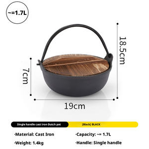<span class=keywords><strong>Olla</strong></span> <span class=keywords><strong>Holandesa</strong></span> de Hierro Fundido para Exteriores, para Campamento, Picnic, Cumpleaños, sin Recubrimiento, Antiadherente, para Uso Doméstico, Picnic, Colgante, Wok Grueso - Product Image 6