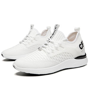 Chaussures Oxford de sport blanches pour hommes, semelle intérieure rehaussante, augmentation de la hauteur de 6 cm, baskets à lacets, en maille, chaussures rehaussantes, taille 37-43 - Product Image 2