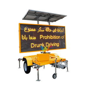 2023 saudi arabia tiêu chuẩn đầy đủ màu sắc P25 năng lượng mặt trời ngoài trời di động LED quảng cáo VMS bảng tin giao thông hiển thị Trailer - Product Image 1