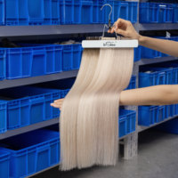 Extensions de cheveux Genius Weft à livraison rapide, coupables, blond cendré balayage, cuticules alignées, tissage de cheveux humains vierges sans couture