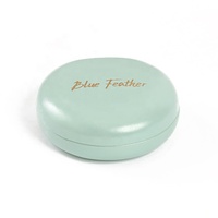 Mini étui portable pour lentilles de contact, couleur macaron, boîte de rangement ronde pour bijoux, boucles d'oreilles, bagues, logo personnalisé, petit miroir de voyage
