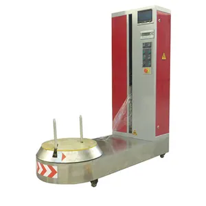 Manufacture Supplier High And Low Stainless Steel Pre Stretched Film Luggage Wrapping Machine