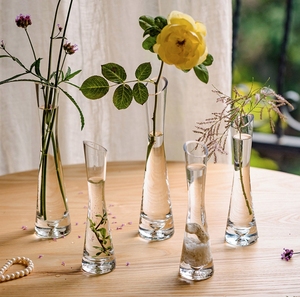 Florero Moderno Escandinavo Pequeño, Hidropónico, Mini, de Vidrio Transparente, Estilo Ins, para Arreglos Florales, Decoración de Hotel - Product Image 1