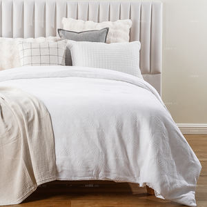 Ensemble housse <span class=keywords><strong>de</strong></span> <span class=keywords><strong>couette</strong></span> en coton motif coquillage blanc neige Queen King <span class=keywords><strong>de</strong></span> grande taille avec fermeture à bouton et fermeture éclair - Product Image 3