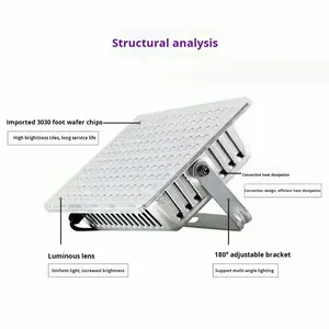 Reflector LED para exteriores, luz <span class=keywords><strong>de</strong></span> <span class=keywords><strong>calle</strong></span> impermeable, reflector para patio, taller <span class=keywords><strong>de</strong></span> fábrica, cuerpo <span class=keywords><strong>de</strong></span> aluminio IP66 para carretera - Product Image 2
