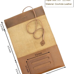 Boshiho Genuine Leather Drawstring Cigarette Case with Slot for <b>Rolling</b> Tip Paper Portable Durable Special Purpose Bags & Cases - Product Image 5