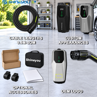 Chargeur EV portable Shineyou 3,6/7,4/9,6 kW AC 110/240 V Type 1 SAE J1772/T Plug, charge rapide, noir, garantie de 2 ans