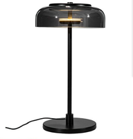 Lampe de table en verre de style nordique, luxe léger, transparente, tricolore, température de couleur multiple, salon, chambre à coucher, bureau - design Wabi-Sabi