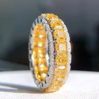 Bague de mariage classique en diamant taille princesse cultivé en laboratoire certifié IGI Bereal, argent 925 plaqué or, alliance personnalisée, bijoux fins pour femmes