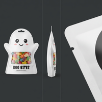 Sachet Doypack Personnalisé Anti-odeur Refermable Découpé sur Mesure Forme Spéciale pour Emballage Alimentaire (Snacks, Bonbons, Chewing-gums) Halloween avec Fermeture Éclair