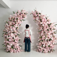 Arche de fleurs artificielles personnalisable, nouveau style, vente directe usine, toile de fond de mariage, arche florale
