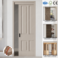Portes coulissantes encastrées en bois de noyer Yohome avec garantie de 5 ans, gain de place, pour salle de bain, bureau, buanderie