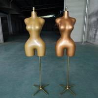 Mannequin Torse Femme Doré Demi-Corps BBL avec Base pour Vitrine de Magasin de Vêtements