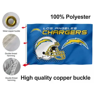NFL Professional Product Los Angeles Chargers Flags 3x5 Ft 100% Polyester Super Bowl Custom Los Angeles Chargers Flags