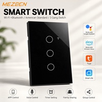 Norme américaine 1/2/3/4 Gang Smart Home Wall Touch Light Wifi Smart Switch Alexa pour Tuya Compatible Inteligente Wifi Smart US EU