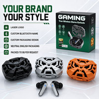 Écouteurs sans fil TWS KL5/Buds10 Pro Gaming avec haut-parleur HIFI de 13 mm, 120 h d'autonomie en veille, appels binauraux, style mécanique, intra-auriculaires