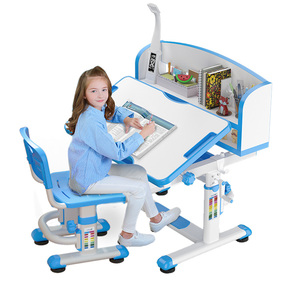 Mesa de estudio y escritorio ergonómica para niños, gran oferta, mesa de estudio y silla con estantería - Product Image 3