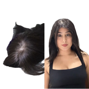 Perruque en Cheveux Humains avec Base en Soie - 20 Pouces - Cheveux Remy Indiens - 220g - Fabriqué en Inde - Product Image 1