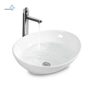 Санитарная посуда белый сосуд верхняя Раковина Овальная столешница ванная комната керамическая художественная умывальник для мытья рук - Product Image 1