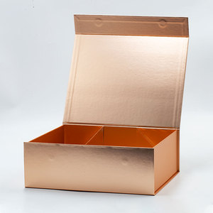 Personalized Paperboard Rose Gold Gift <b>Boxes</b> Packaging with Magnetic Lid - Product Image 1