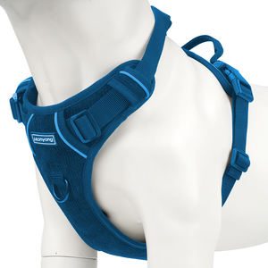 طقم طوق وحزام حيوانات أليفة Corduroy بدون سحب للكلاب قابل للتعديل مع كيس للبراز على شكل علامة تجارية فاخرة مع نمط شعار مخصص حسب الطلب - Product Image 4