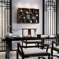 Étagère murale simple et moderne de style chinois en bois massif écologique à un seul niveau, nouveau meuble multi-treasures pour le salon