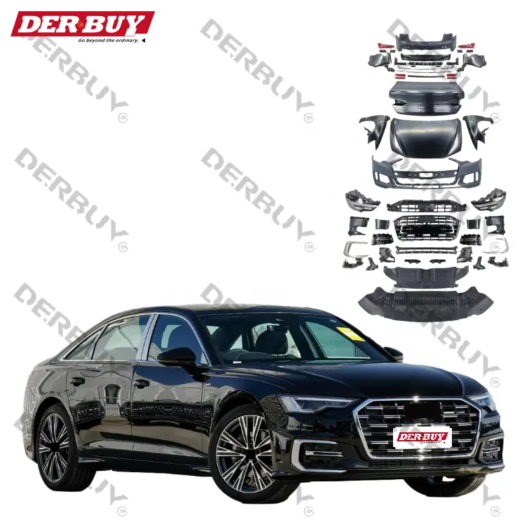 Wholesale car bumper For Audi A6 C7 2012+ upgrade Audi A6 C8 PA 2023 Body kit front bumper bonnet headlights taillights