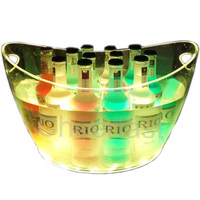 Seau à glace en plastique coloré avec éclairage LED, seau à champagne de différentes tailles - ML001 Chine continentale - pour les KTV et le refroidissement du vin rouge